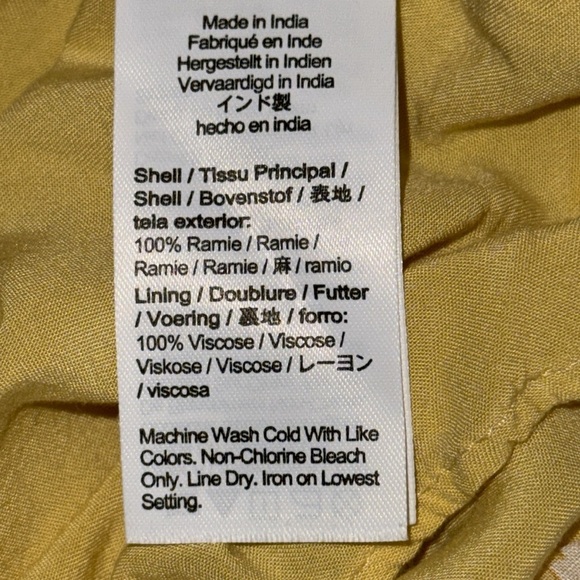 J Crew Yellow Floral V Neck Dress SZ XL - Picture 9 of 11